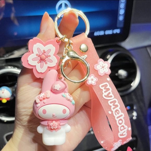 ONE SANRIO MY MELODY KEYCHAIN Cherry Blossom CUTE KAWAII hello kitty friends - Picture 1 of 5
